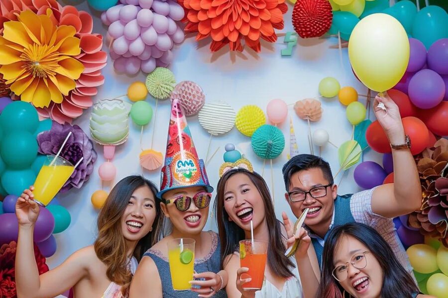 Photo booth setup in Ryde with guests enjoying the experience