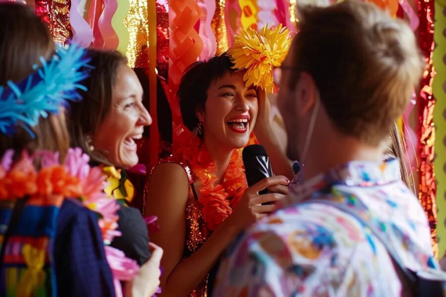 Interactive photo booth setup with guests enjoying a memorable event in Ryde