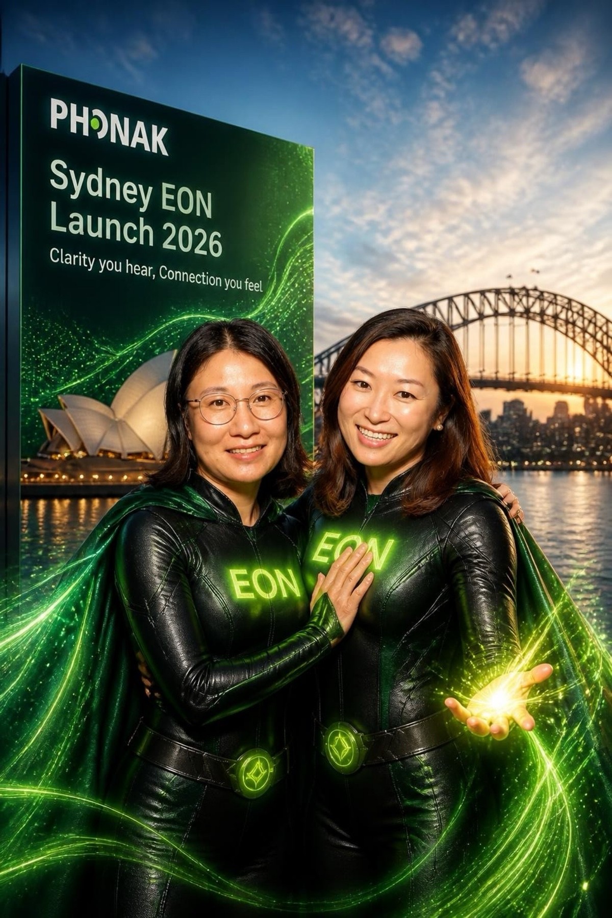 Real branded superhero AI portrait from a Phonak product launch