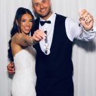 Real couple with their Halo360 Keychain Station keepsake
