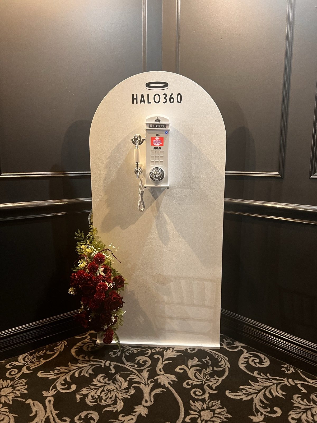 Guests recording a message at the Halo360 Video Guestbook